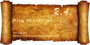 Ring Alfréda névjegykártya